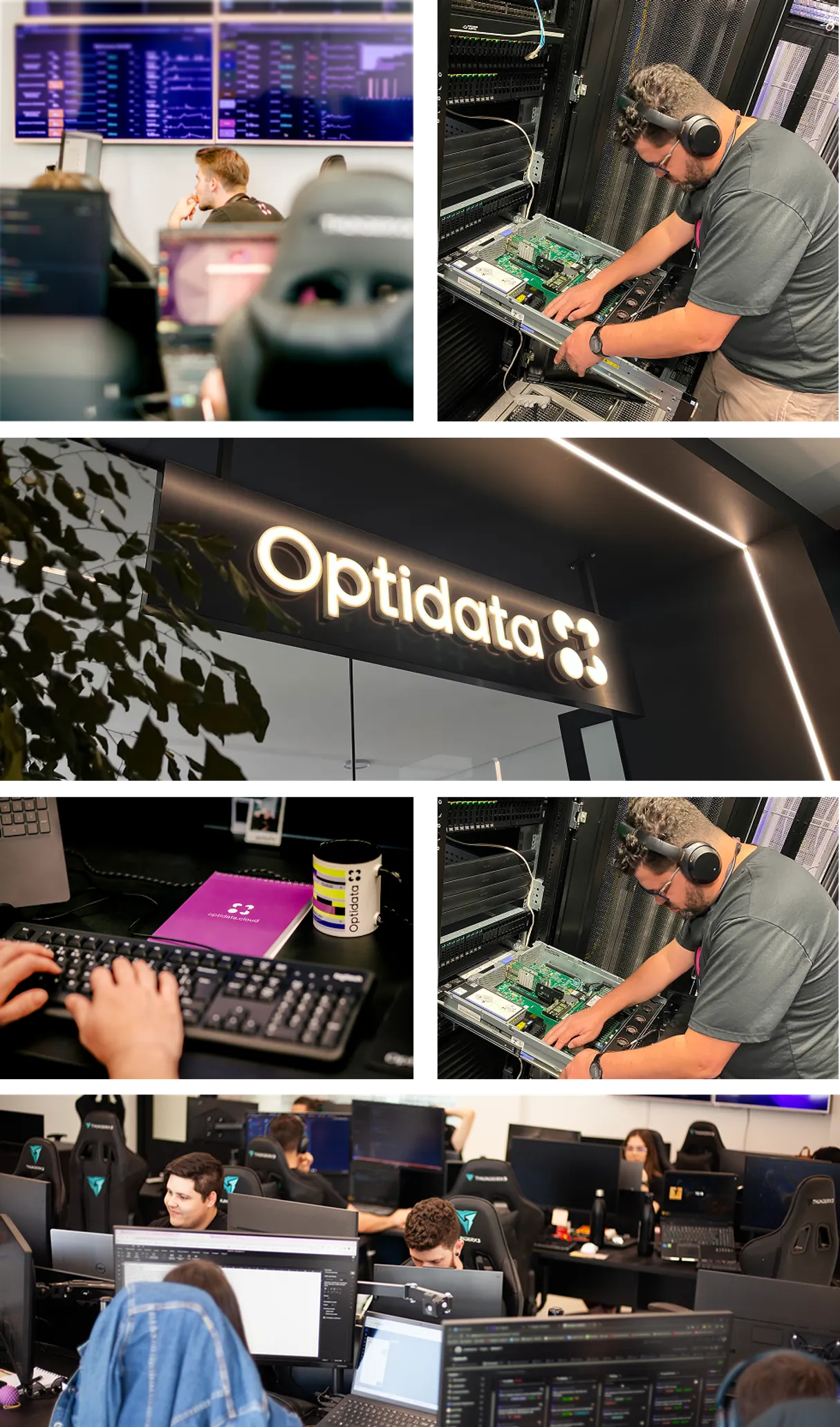 Grid de imagens da equipe Optidata