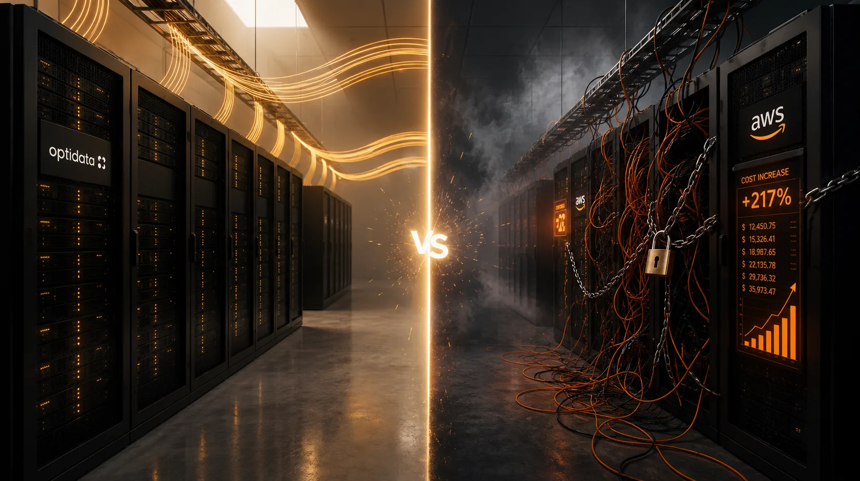 Optidata vs AWS: la alternativa de nube sin tarifa de egress y con costo previsible